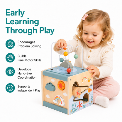 Wooden Activity Cube